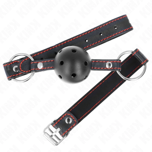 Kink Collar & GAG Holharde Zwarte Bal Knebel Model 2