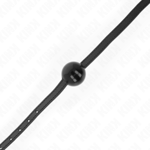 Kink Collar & GAG-bal-knevel met zwarte siliconen bal en leren riem Kink Collar & GAG-bal-knevel met zwarte siliconen bal en leren riem - Afbeelding 3