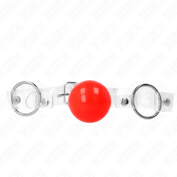 Kink Collar & GAG rode transparante PVC-bal knevel verstelbaar