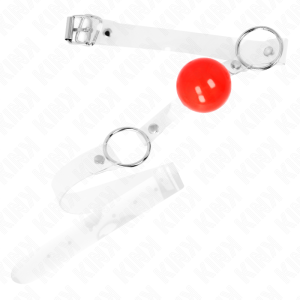 Kink Collar & GAG rode transparante PVC-bal knevel verstelbaar Kink Collar & GAG rode transparante PVC-bal knevel verstelbaar - Afbeelding 2