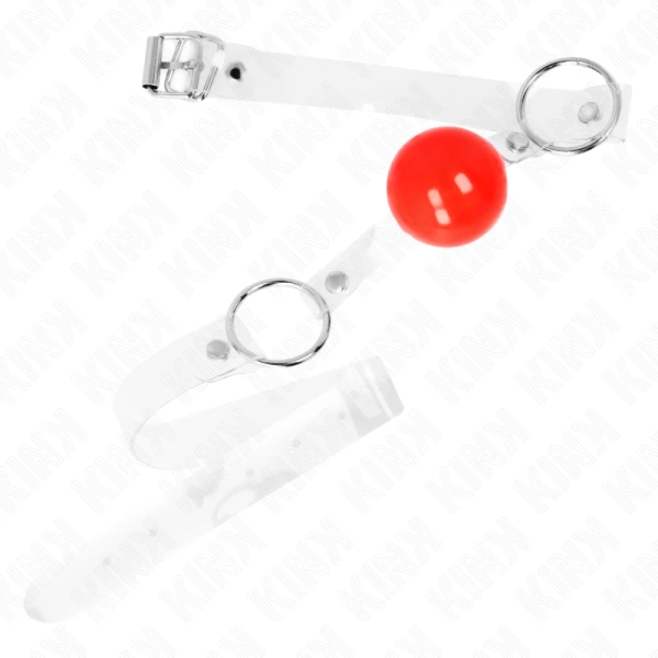 Kink Collar & GAG rode transparante PVC-bal knevel verstelbaar