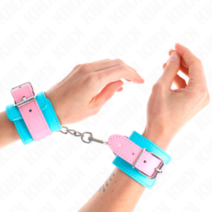 Kink Wrist Restraint schattige handboeien blauw/roze verstelbaar Kink Wrist Restraint schattige handboeien blauw/roze verstelbaar - Afbeelding 1
