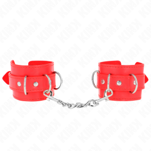 Kink Wrist Restraint 3-D-Ring-Polsbandage verstelbaar rood Kink Wrist Restraint 3-D-Ring-Polsbandage verstelbaar rood - Afbeelding 2