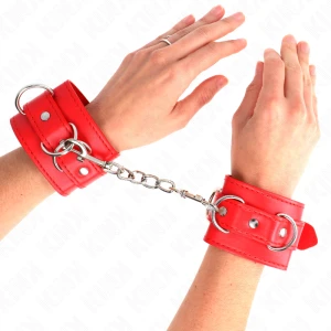 Kink Wrist Restraint 3-D-Ring Wrist Cuff Adjustable Red