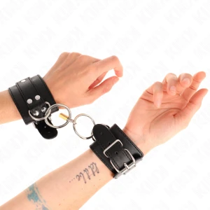 Kink Wrist Restraint Handgelenkfesseln mit O-Ring, verstellbar schwarz