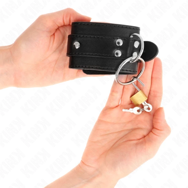 Kink Wrist Restraint Handboeien voor de polsen met O-ring, verstelbaar zwart
