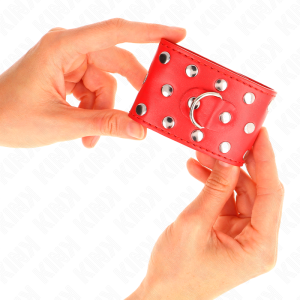 Kink handboeien met druksluiting en klinknagels rood verstelbaar Kink handboeien met druksluiting en klinknagels rood verstelbaar - Afbeelding 4