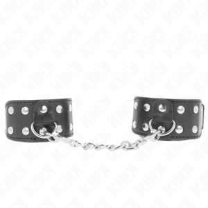 Kink Polsboei Armband met dubbele verstelbare noppenrij zwart Kink Polsboei Armband met dubbele verstelbare noppenrij zwart - Afbeelding 2