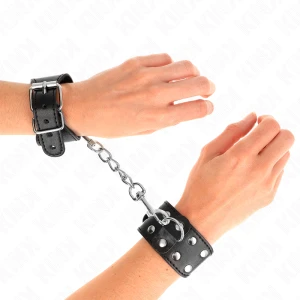 Kink Wrist Restraint Armband with double adjustable rivet row black