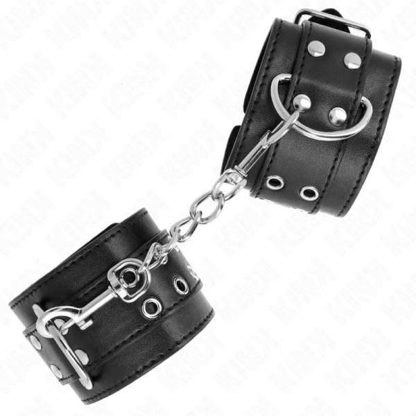 Kink Wrist Restraint polsboei met dubbele gesp Zwart
