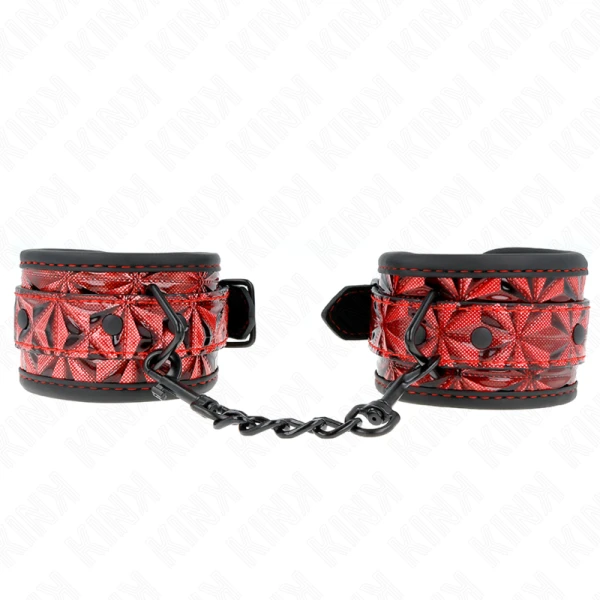 Kink Wrist Restraint Polsboei met Ruitpatroon donkerrood