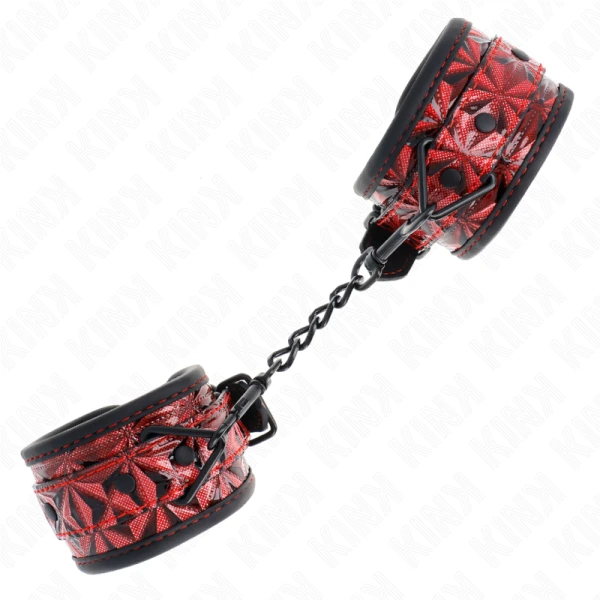 Kink Wrist Restraint Polsboei met Ruitpatroon donkerrood