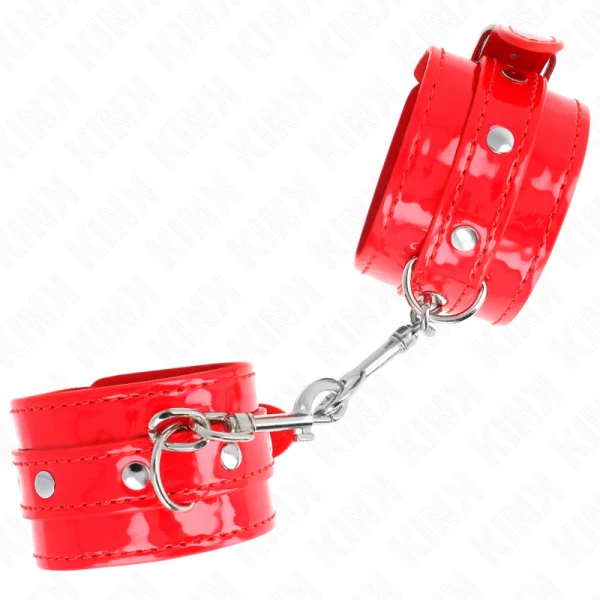 Kink Wrist Restraint glanzende handboeien rood verstelbaar Kink Wrist Restraint glanzende handboeien rood verstelbaar