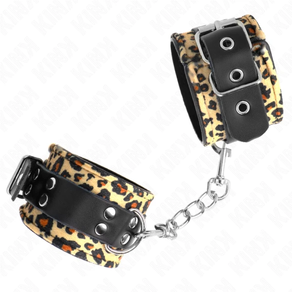 Kink Wrist Restraint Leder-Handboei Luipaardpatroon Kink Wrist Restraint Leder-Handboei Luipaardpatroon