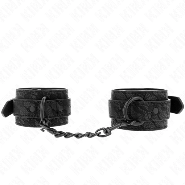 Kink Wrist Restraint Handgelenkmanschette met donker kant verstelbaar zwart