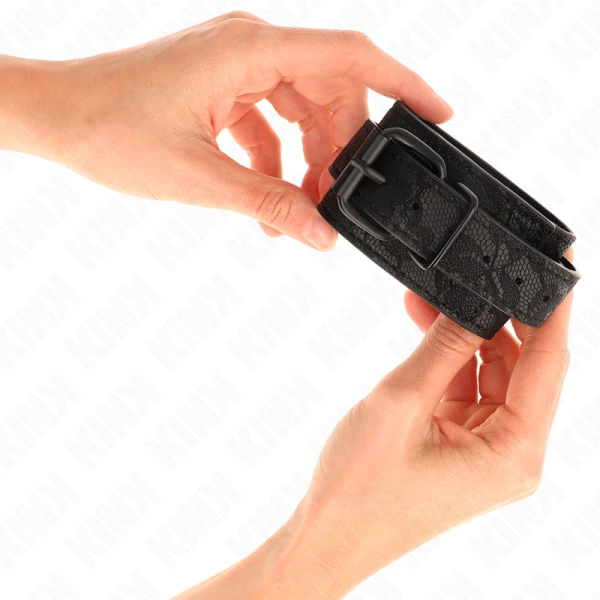 Kink Wrist Restraint Handgelenkmanschette met donker kant verstelbaar zwart