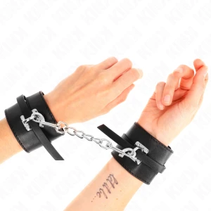 Kink Wrist Restraint Deluxe Wrist Cuffs with Lock Black