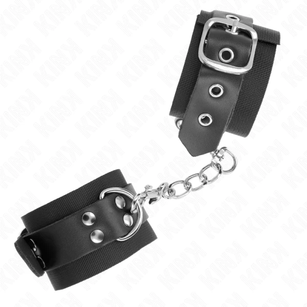 Kink Wrist Restraint Nylon-Handgelenkfesseln mit Ledergurten schwarz verstellbar