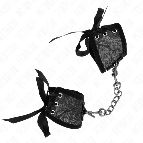 Kink Wrist Restraint Polsboeien met kantdetails zwart
