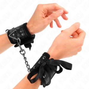 Kink Wrist Restraint Cuffs with Lace Details Black