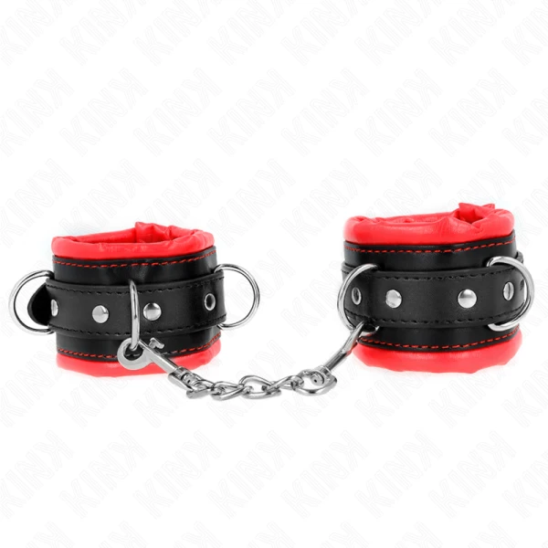 Kink Wrist Restraint zware polsboeien met rode bontvoering, verstelbaar