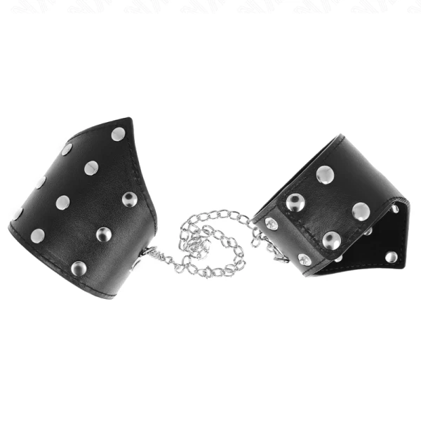 Kink Wrist Restraint zwarte armbanden in point-stijl met ketting