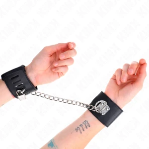 Kink Wrist Restraint verstelbare handboeien met ketting, zwart