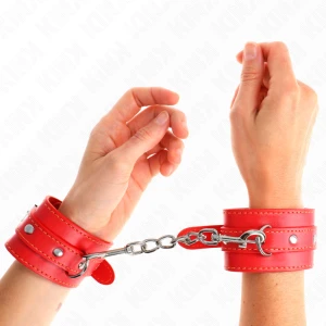 Kink Wrist Restraint thin wrist cuffs red adjustable