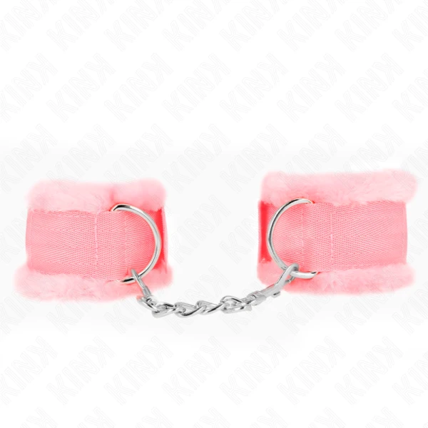 Kink Wrist Restraint Bontgevoerde Polsboeien Roze Verstelbaar