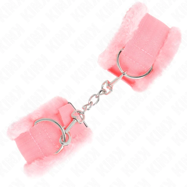 Kink Wrist Restraint Bontgevoerde Polsboeien Roze Verstelbaar