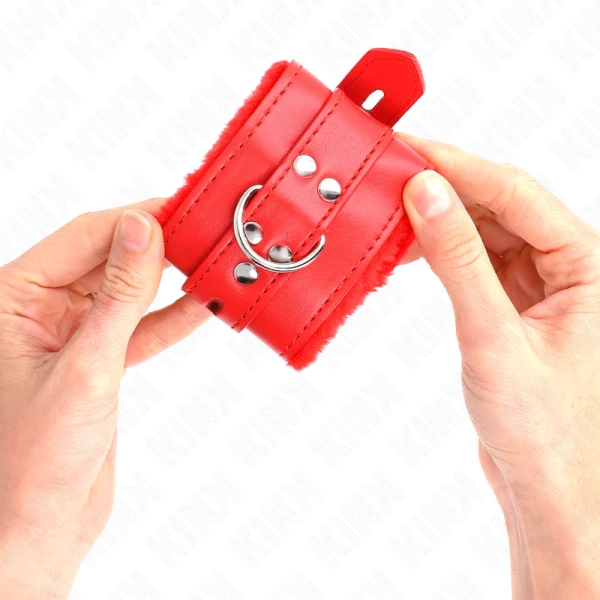Kink Wrist Restraint Handboeien voor de polsen met riem, rood