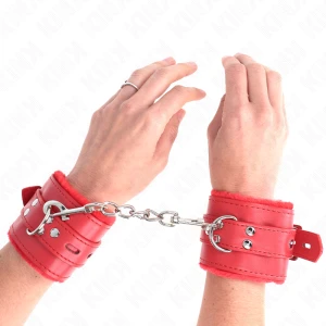 Kink Wrist Restraint Handgelenkfesseln mit Gürtel, rot