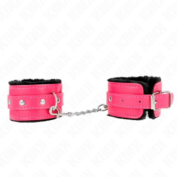 Kink Wrist Restraint Bontgevoerde Polsboeien met Riem Zwart