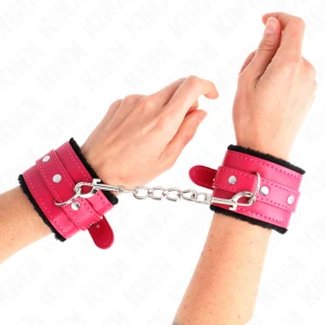 Kink Wrist Restraint Bontgevoerde Polsboeien met Riem Zwart