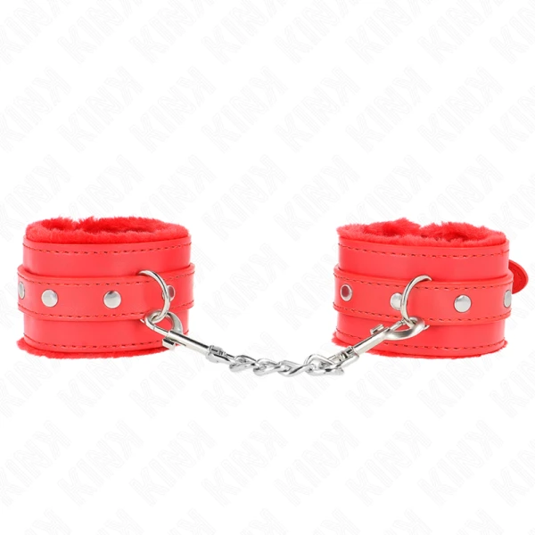 Kink Wrist Restraint Handboeien met rode riem, verstelbaar