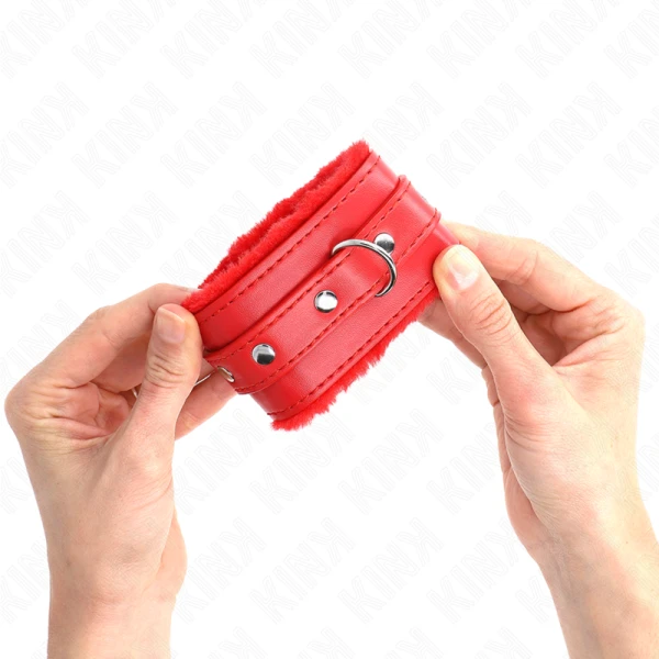 Kink Wrist Restraint Handboeien met rode riem, verstelbaar