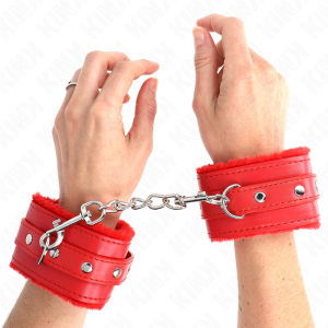 Kink Wrist Restraint Handboeien met rode riem, verstelbaar Kink Wrist Restraint Handboeien met rode riem, verstelbaar - Afbeelding 1