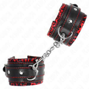 Kink Wrist Restraint Pelzgefütterte Handgelenkfesseln rot/schwarz verstellbar Kink Wrist Restraint Pelzgefütterte Handgelenkfesseln rot/schwarz verstellbar – Bild 3