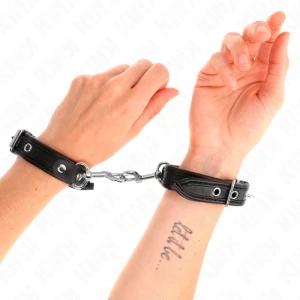 Kink Wrist Restraint Mini Armbands with Rivets, Black, Adjustable
