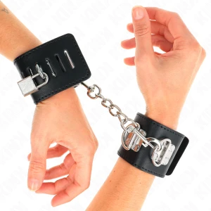 Kink polsboeien met hangslot verstelbaar zwart