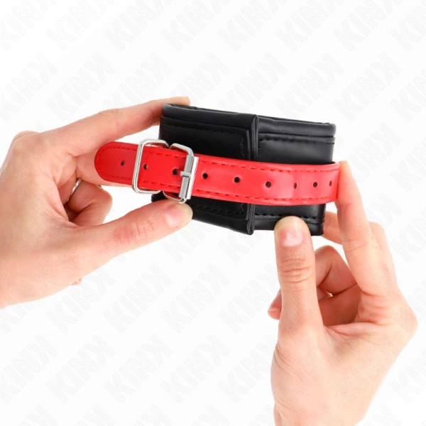 Kink Wrist Restraint Handgelenkfesseln mit rotem Gürtel, verstellbar