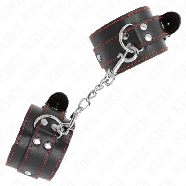 Kink Wrist Restraint polsboei met rode voering, verstelbaar
