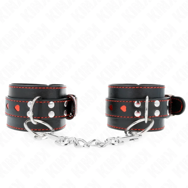 Kink Wrist Restraint Polsboei met Hartinzet zwart-rood Kink Wrist Restraint Polsboei met Hartinzet zwart-rood