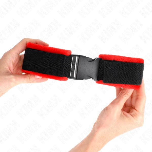 Kink Wrist Restraint Nylon-Klittenboeien zwart verstelbaar