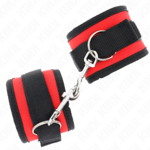 Kink Wrist Restraint Nylon-handboeien met klittenband rood-zwart verstelbaar Kink Wrist Restraint Nylon-handboeien met klittenband rood-zwart verstelbaar - Afbeelding 3