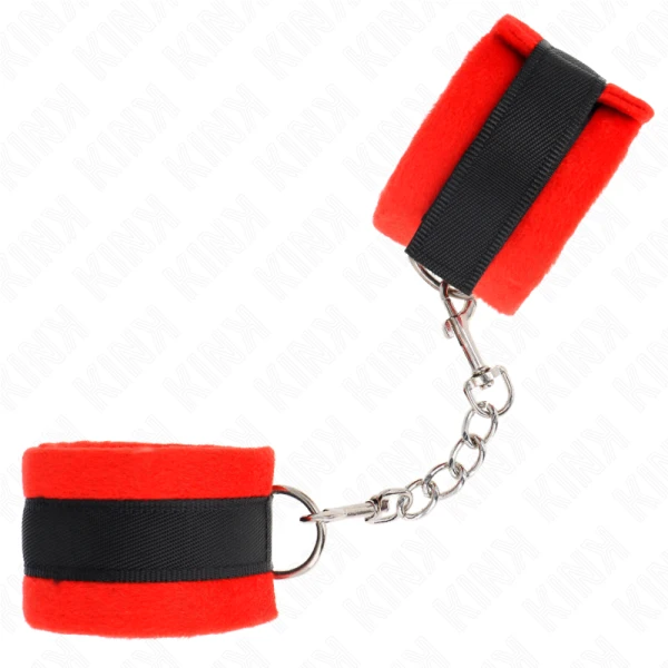 Kink Wrist Restraint Bontmanchetten Zwart-Rood voor Fetisj