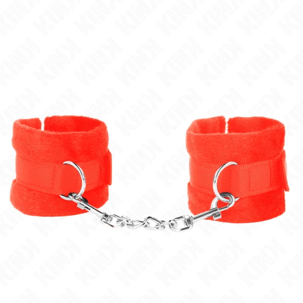 Kink Wrist Restraint Pelz-Handfessel rot