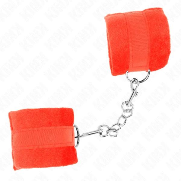 Kink Wrist Restraint Pelz-Handfessel rot
