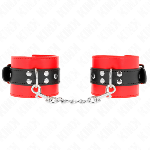 Kink Wrist Restraint Handboei rood met zwarte riem verstelbaar Kink Wrist Restraint Handboei rood met zwarte riem verstelbaar - Afbeelding 2