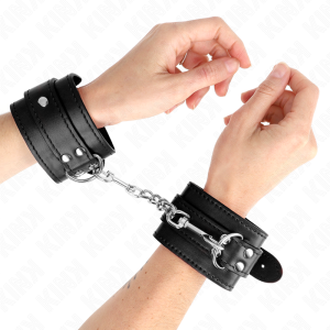 Kink Wrist Restraint Polsboeien van leer zwart verstelbaar Kink Wrist Restraint Polsboeien van leer zwart verstelbaar - Afbeelding 1